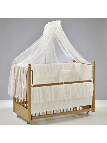 Βρεφική κούνια κουνιστή Mondo φυσικό (σετ πρoίκα κρεμ ) 01.152.01.05.110181 (110125)