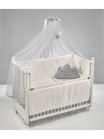 Βρεφική κούνια κουνιστή Mondo λευκή (σετ motto γκρι-λευκό) (01.152.01.05.115044) (109607)